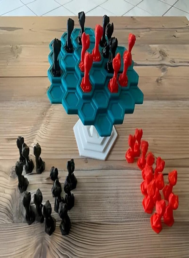 Beoals Hexagonal Strategy Board Game Set, 2 Players, Multicolor Game Pieces, Turquoise Board,Figure Toy - Image 2